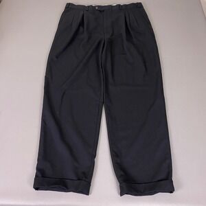 Vintage JB Britches Pleated Wool Dress Pants Nordstrom Mens Size 38 Black Italy
